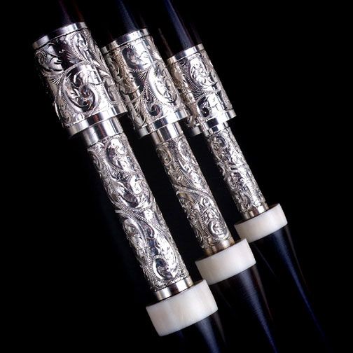 Smallpipes in sterling silver Smallpipes in sterling silver